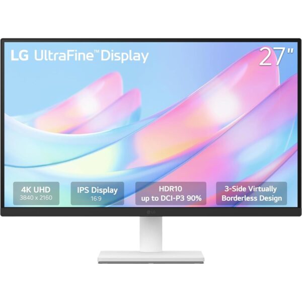 LG 27US500-W, 27 Inch Ultrafine Monitor, IPS, 4K UHD (3840x2160), 60Hz,HDR10 up to 90% DCI-P3 Color gamut